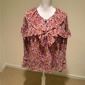 Floral Ruffle Blouse